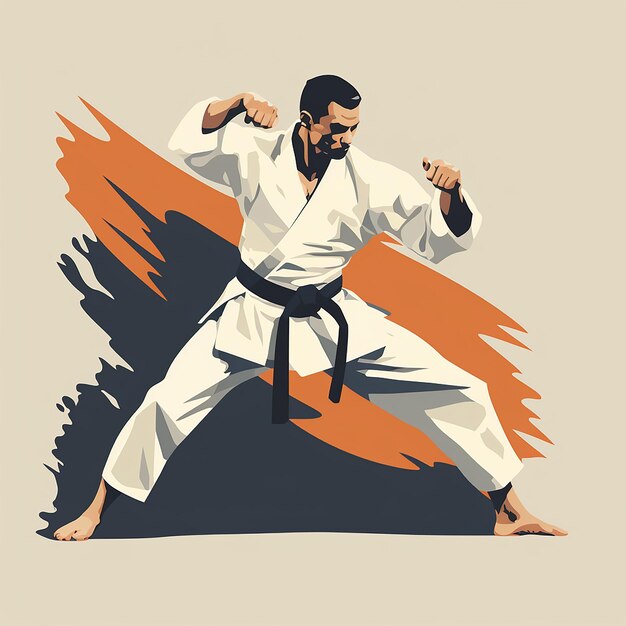 Ilustración 3D para karate hecha con AI generativa