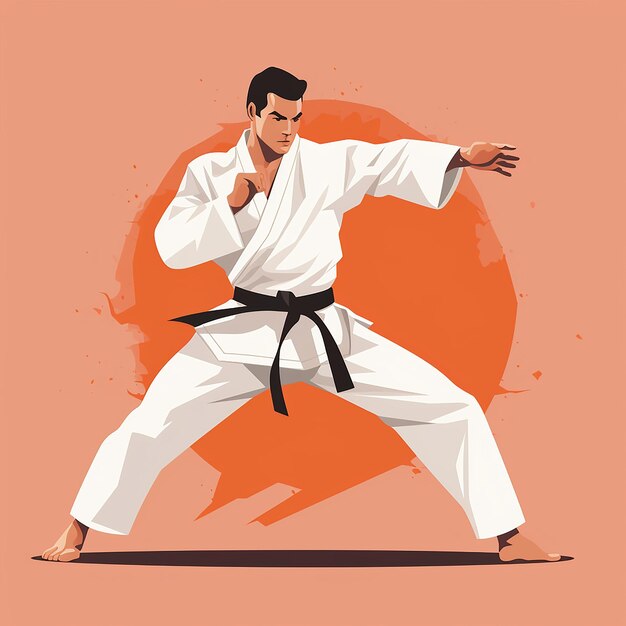 Ilustración 3D para karate hecha con AI generativa