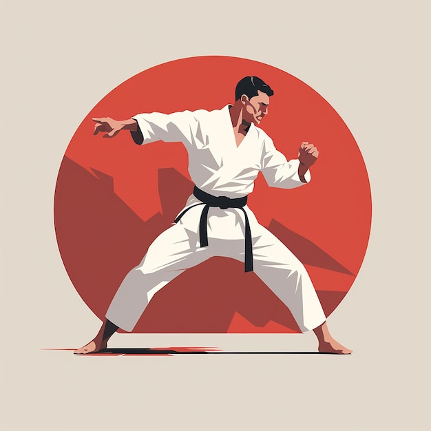 Foto ilustración 3d para karate hecha con ai generativa