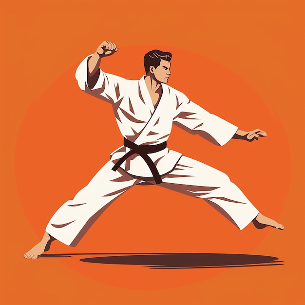 Foto ilustración 3d para karate hecha con ai generativa