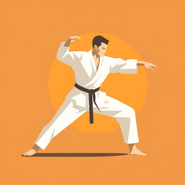 Ilustración 3D para karate hecha con AI generativa