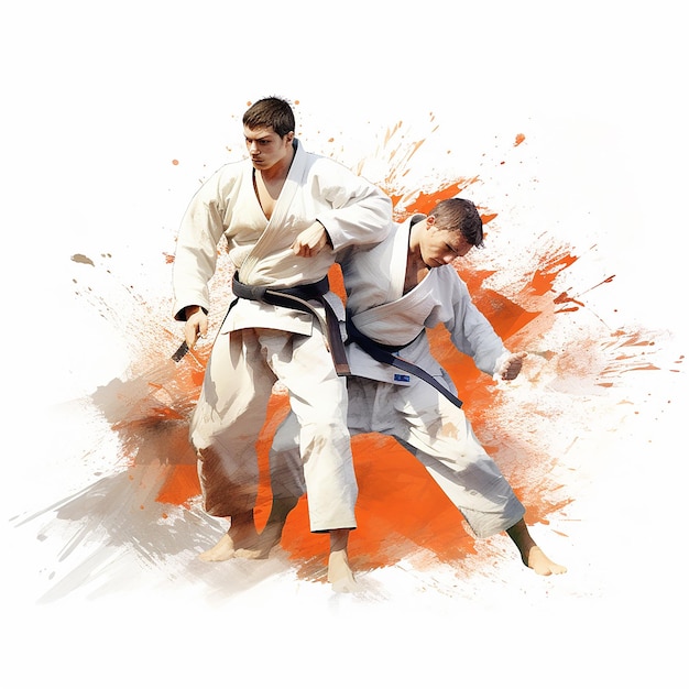 Ilustración 3D para karate hecha con AI generativa