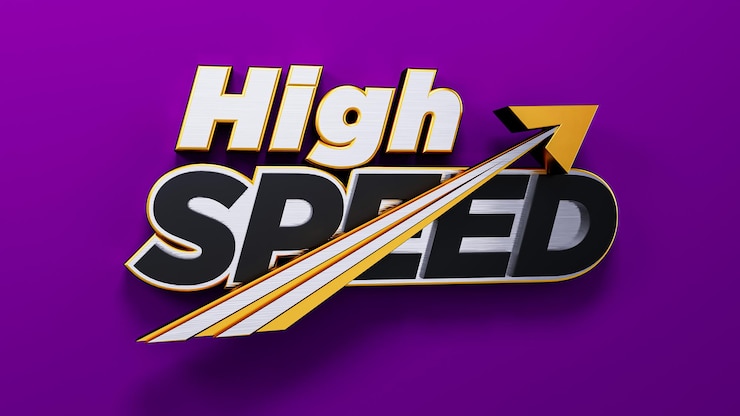 Foto ilustración 3d de letras 3d de tipografía de logotipo de alta velocidad