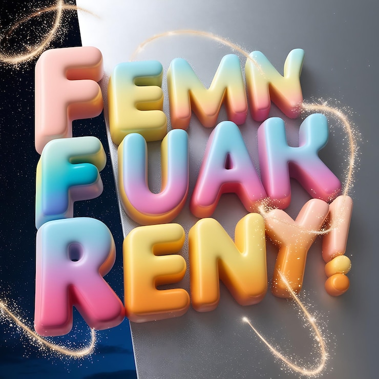 Foto ilustración 3d con letras de colores brillantes para el evento de febrero