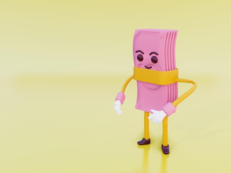 Foto ilustración 3d lindo personaje dólar de dinero