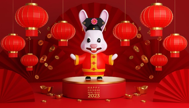 Feliz año nuevo Ilustración vectorial con origami 2023 años Números Bunny Annual animal zodiaco signo de 2023 en el calendario chino. Año del Imagen Vector de stock - Alamy