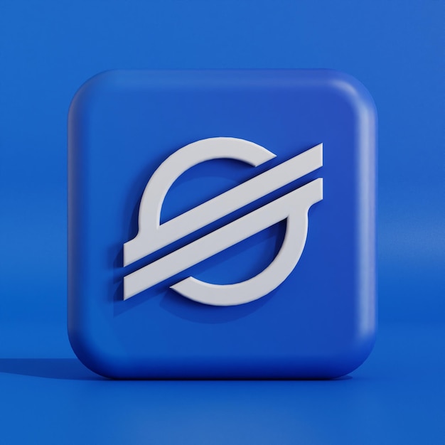 Ilustración 3d del logotipo del símbolo de criptomoneda estelar