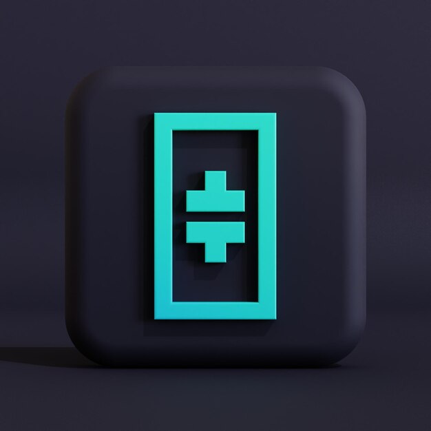 Ilustración 3d del logotipo del símbolo de criptomoneda theta