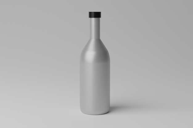 Foto ilustración 3d maqueta de botella en blanco