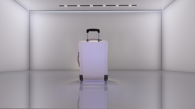 Ilustración 3d de maqueta de equipaje de vacaciones