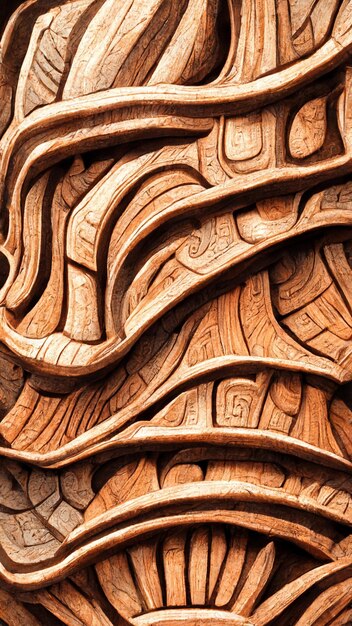 Ilustración 3D de material de grano de madera de estilo maya