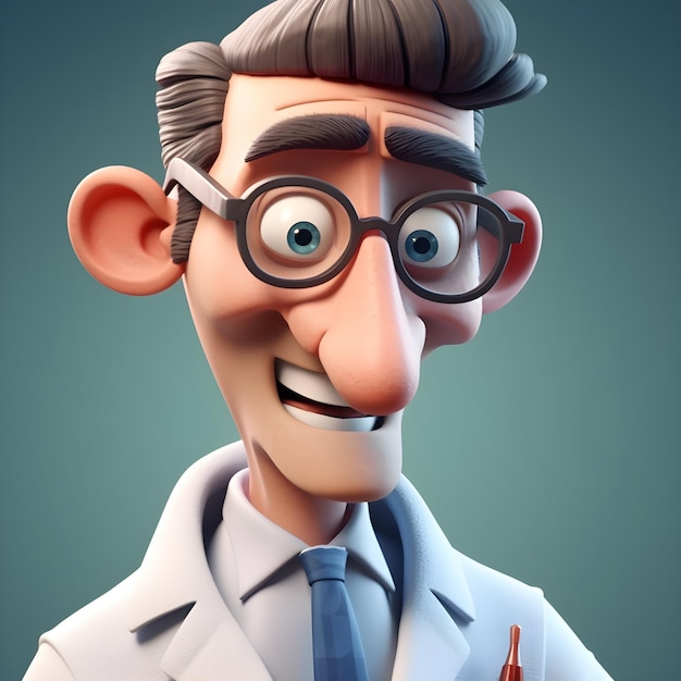 Ilustración 3D de un médico