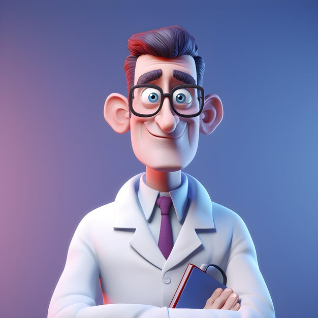 Ilustración 3D de un médico