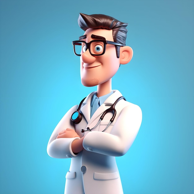 Ilustración 3D de un médico