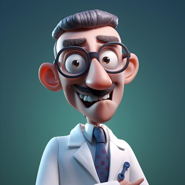 Ilustración 3D de un médico