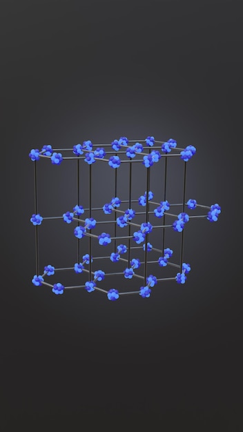 Ilustración en 3D del modelo de celosía de cristal de grafito