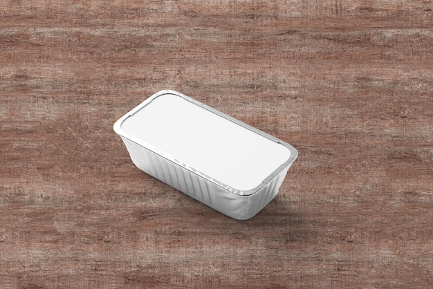 Ilustración 3D Modelo de recipiente de alimentos con etiqueta