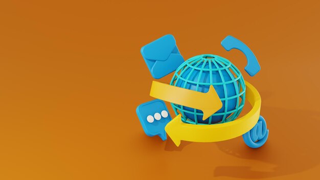 Ilustración 3d Mostrar globo de cruce de comunicación