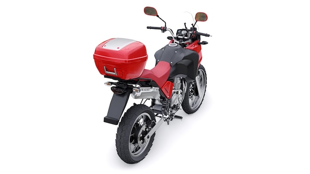 Ilustración 3d de motocicleta de enduro turística ligera
