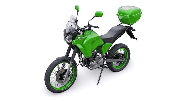 Ilustración 3d de motocicleta de enduro turística ligera