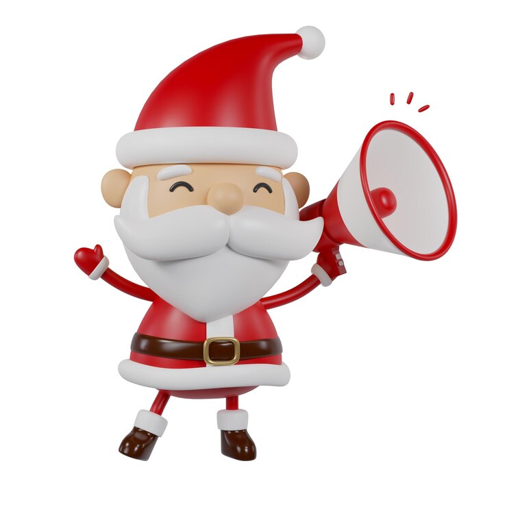 Ilustración en 3D de la Navidad de Papá Noel