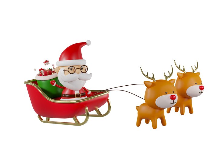Ilustración en 3D de la Navidad de Papá Noel