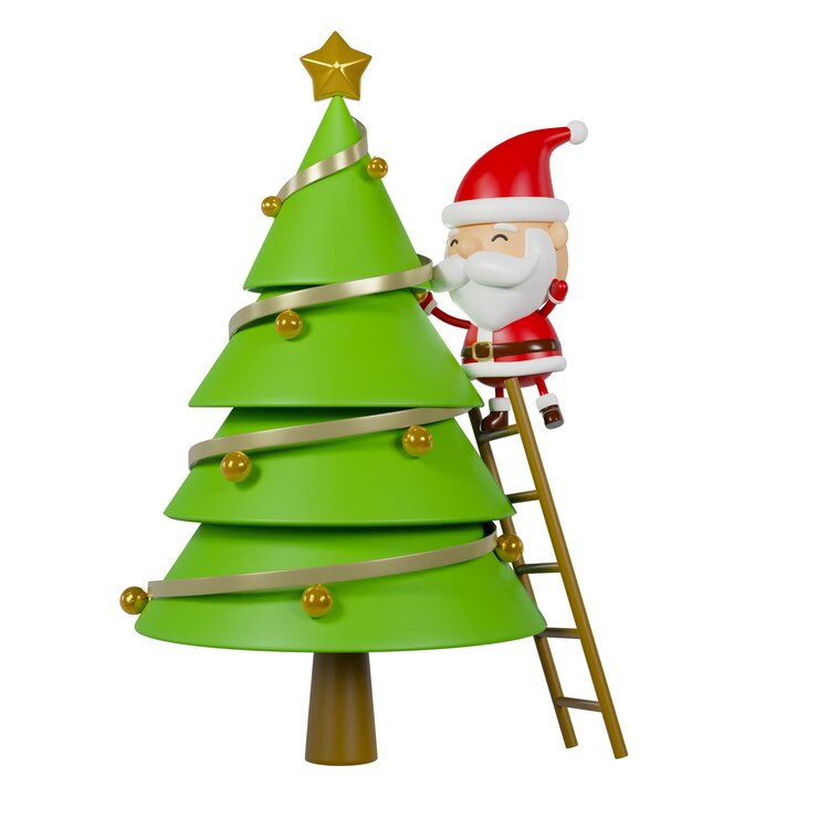 Ilustración en 3D de la Navidad de Papá Noel