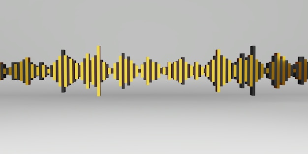 Ilustración 3d de onda de corazón de onda de sonido