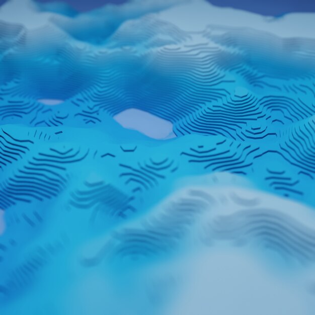 Ilustración 3d paisaje azul bokeh resumen antecedentes cool simple