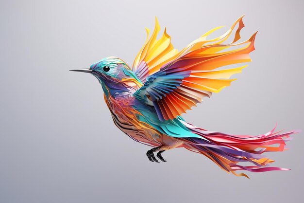 Ilustración 3D con un pájaro realista