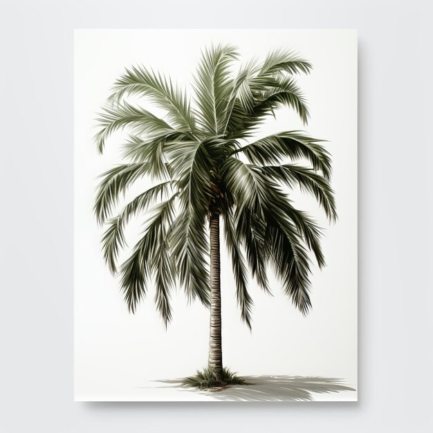 Foto ilustración en 3d de una palmera aislada sobre un fondo blanco