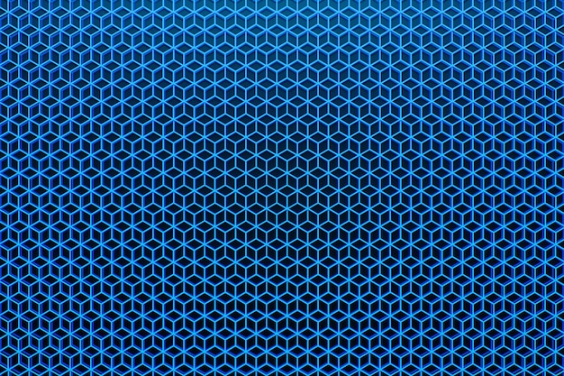 Foto ilustración 3d de un panal monocromático de panal azul para miel patrón de formas hexagonales geométricas simples fondo de mosaico concepto de panal de abeja colmena