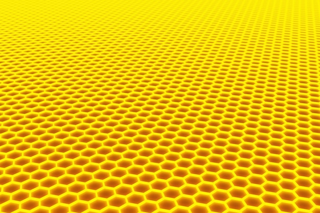 Ilustración 3d de un panal monocromo de panal amarillo para la miel.