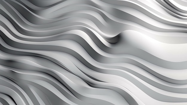 Ilustración 3D de papel de pared de diseño de ondas sin costuras blancas