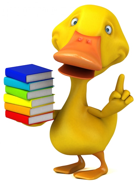 Ilustración 3D de pato divertido