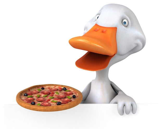 Ilustración 3D de pato divertido