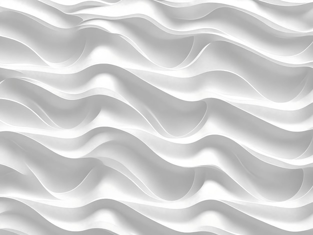 Ilustración 3D patrón blanco sin costuras ondas luz y sombra