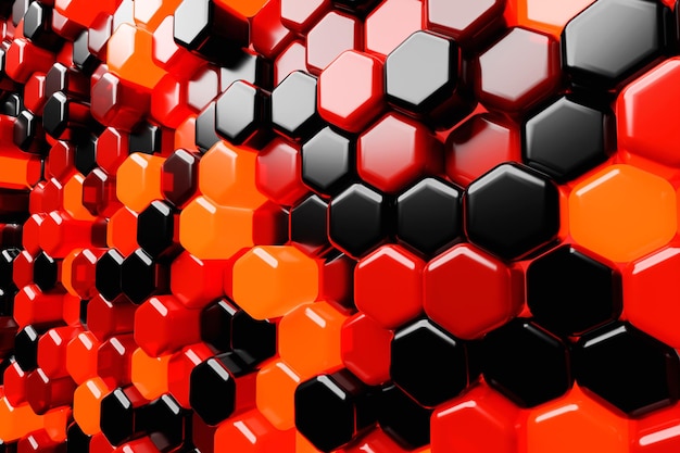 Ilustración 3d de un patrón de formas hexagonales geométricas simples fondo de mosaico Concepto de panal de abeja Colmena