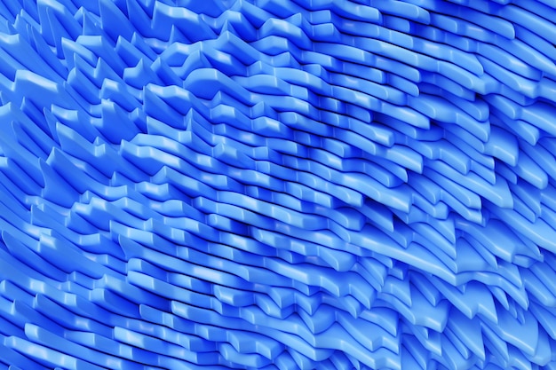 Ilustración 3D de un patrón hipnótico Diseño de fondo azul abstracto
