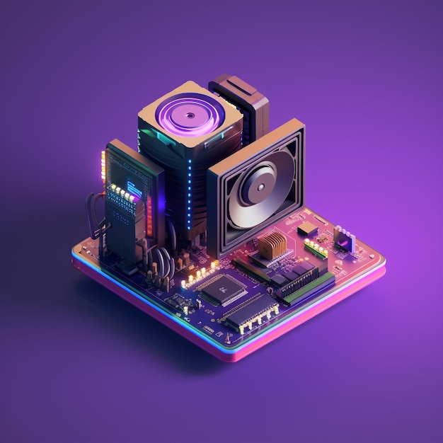 Ilustración 3d de PC por AI