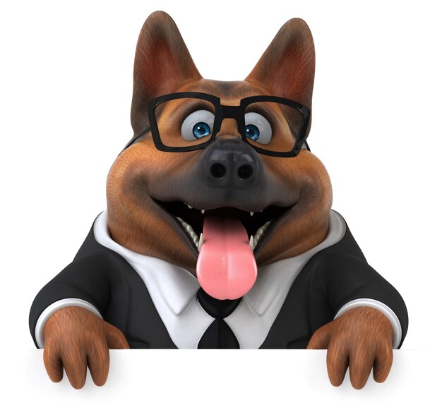 Ilustración 3D de perro pastor alemán