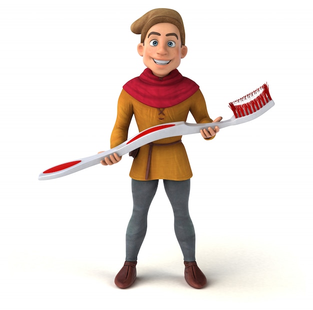 Ilustración 3D de un personaje histórico medieval