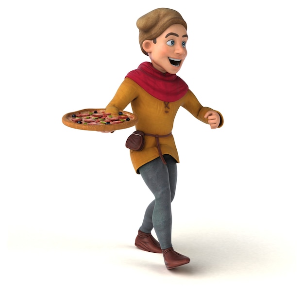 Ilustración 3D de un personaje histórico medieval