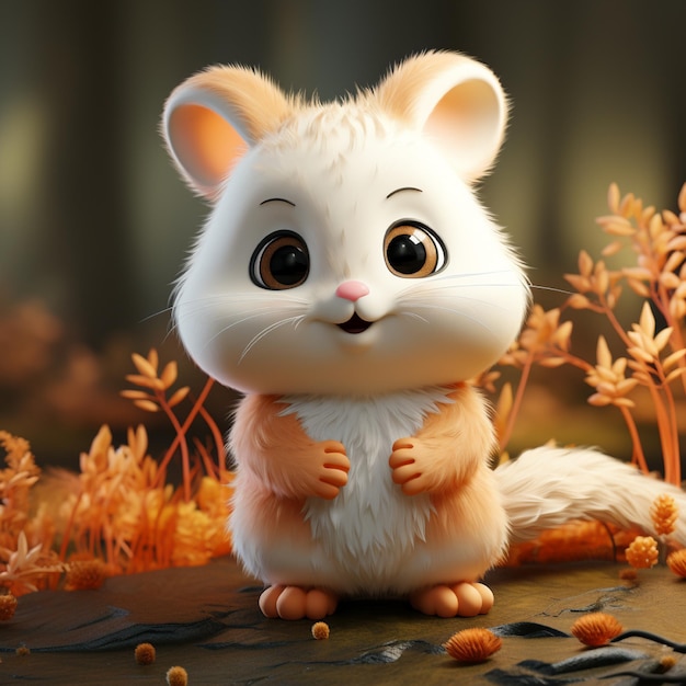 Ilustración en 3D de personajes animales