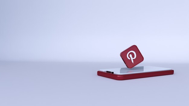 una ilustración 3d de Pinterest por teléfono