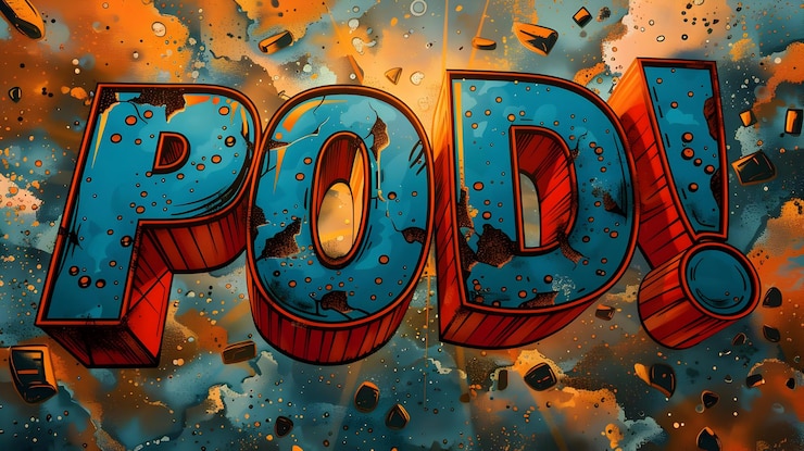 Foto ilustración en 3d pod estilo de cómic