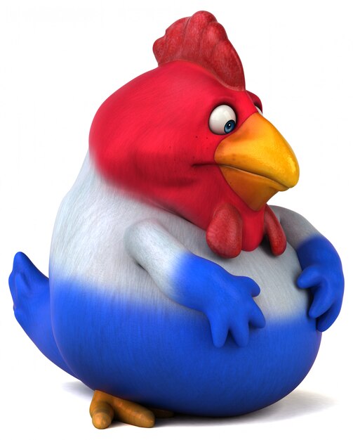 Ilustración 3D de pollito francés