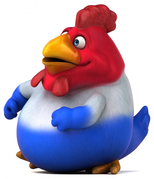 Ilustración 3D de pollito francés