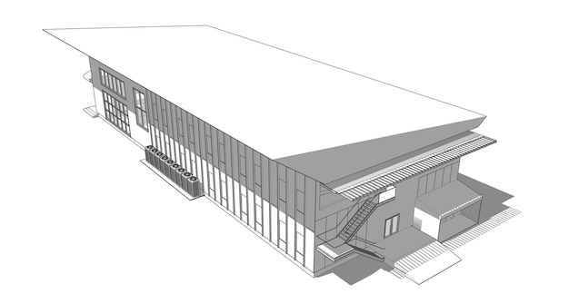 Ilustración en 3D del proyecto de construcción