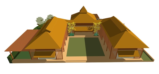 Ilustración en 3D del proyecto de construcción
